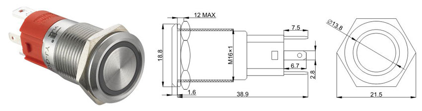 Кнопка с кольцевой подсветкой