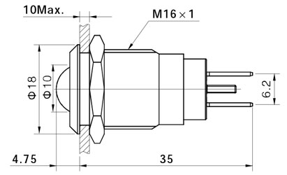 индикаторы GQ16GDS чертеж