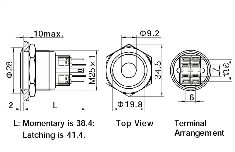 размеры GQ25-11D/22D