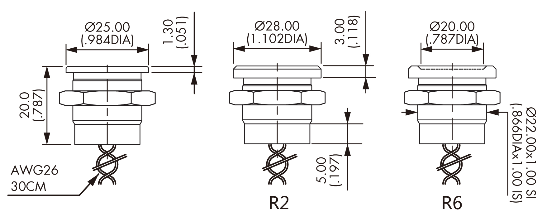 PZ22BR2FD1NOMR размеры