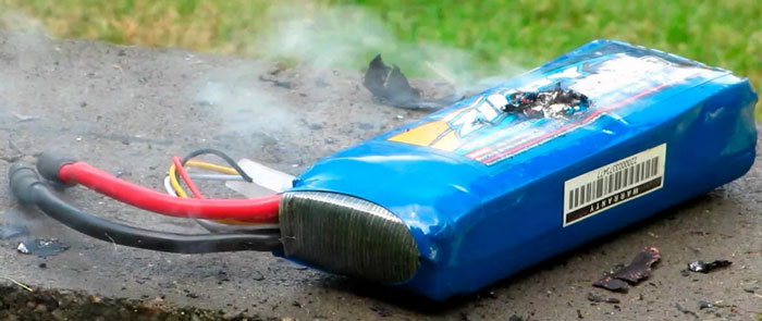 взрыв li-ion аккумулятора