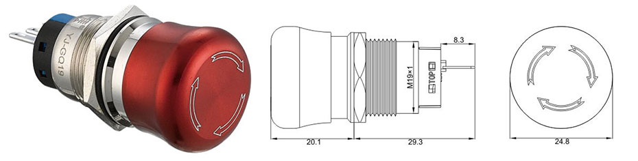 аварийный выключатель 19мм