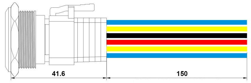 коннектор с кнопокой 25a