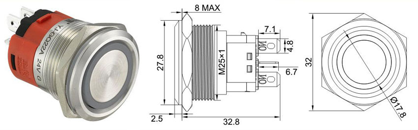 кнопки yijia GQ25AF-E